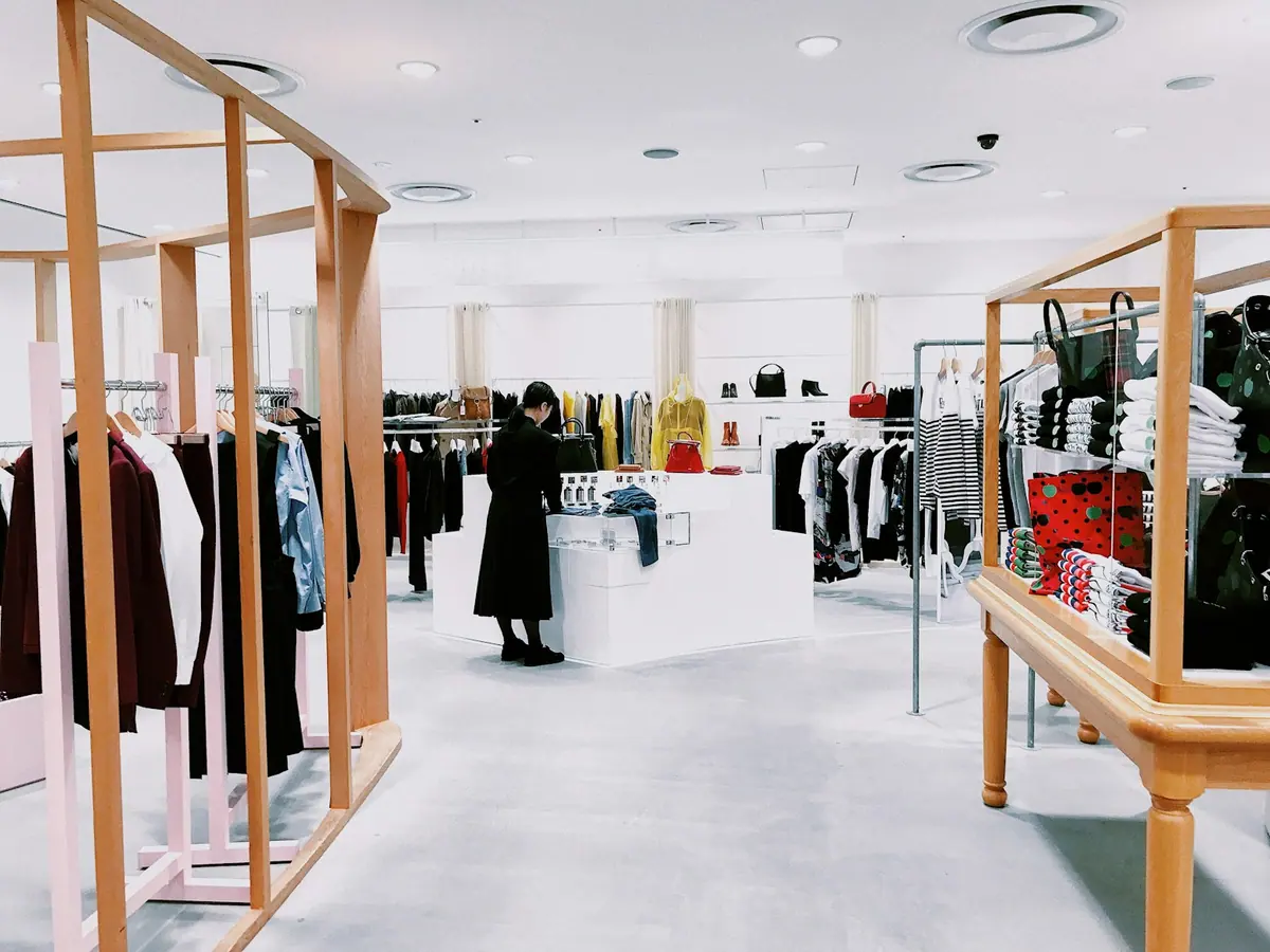 Retail interior with the concept brand's signage system applied